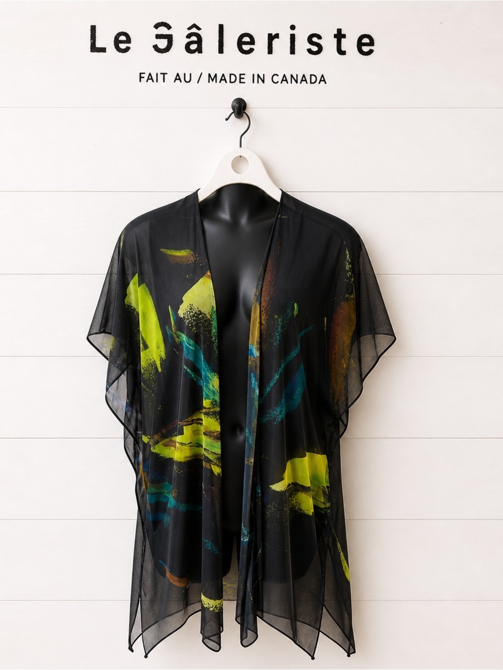 LE GALERISTE Artistic Mesh Overlay • One Size • Black / Multicolor